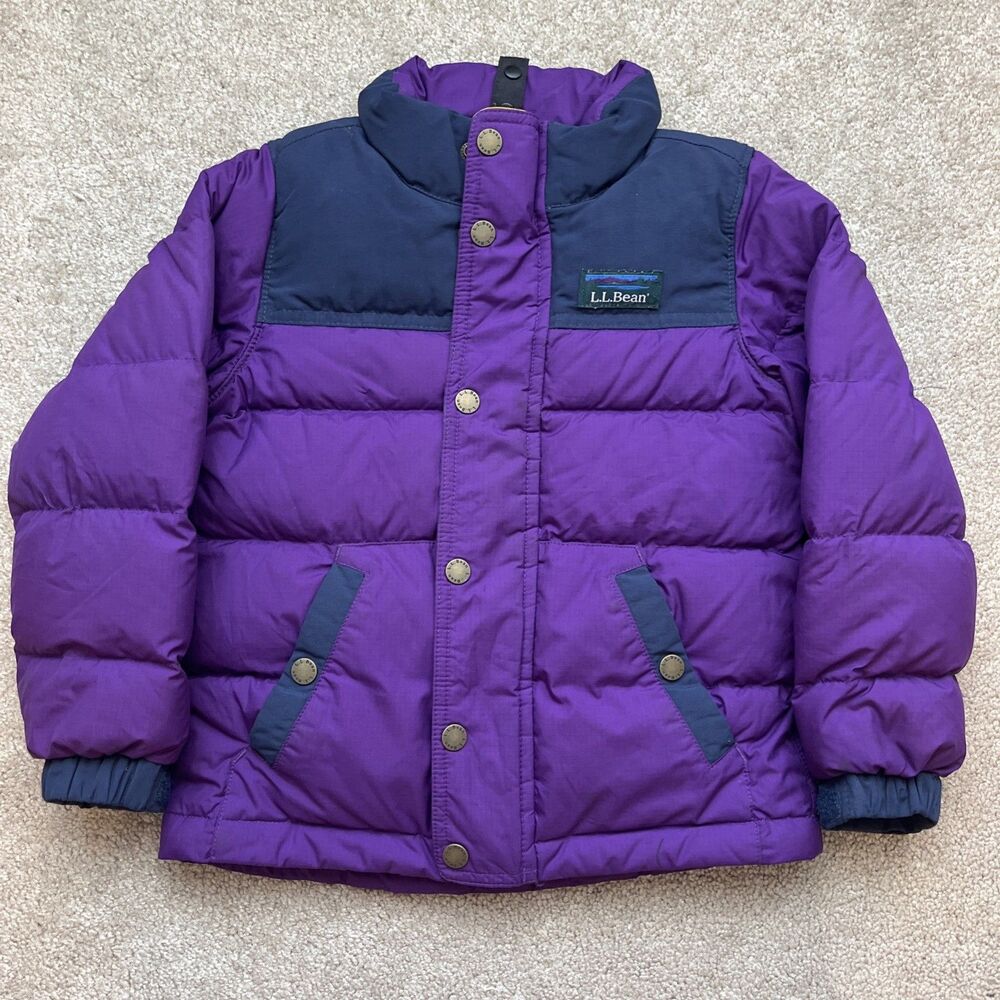 LL Bean Down Puffer Jacket Girls 4 Purple Thick Outdoors Winter Warm Insulated